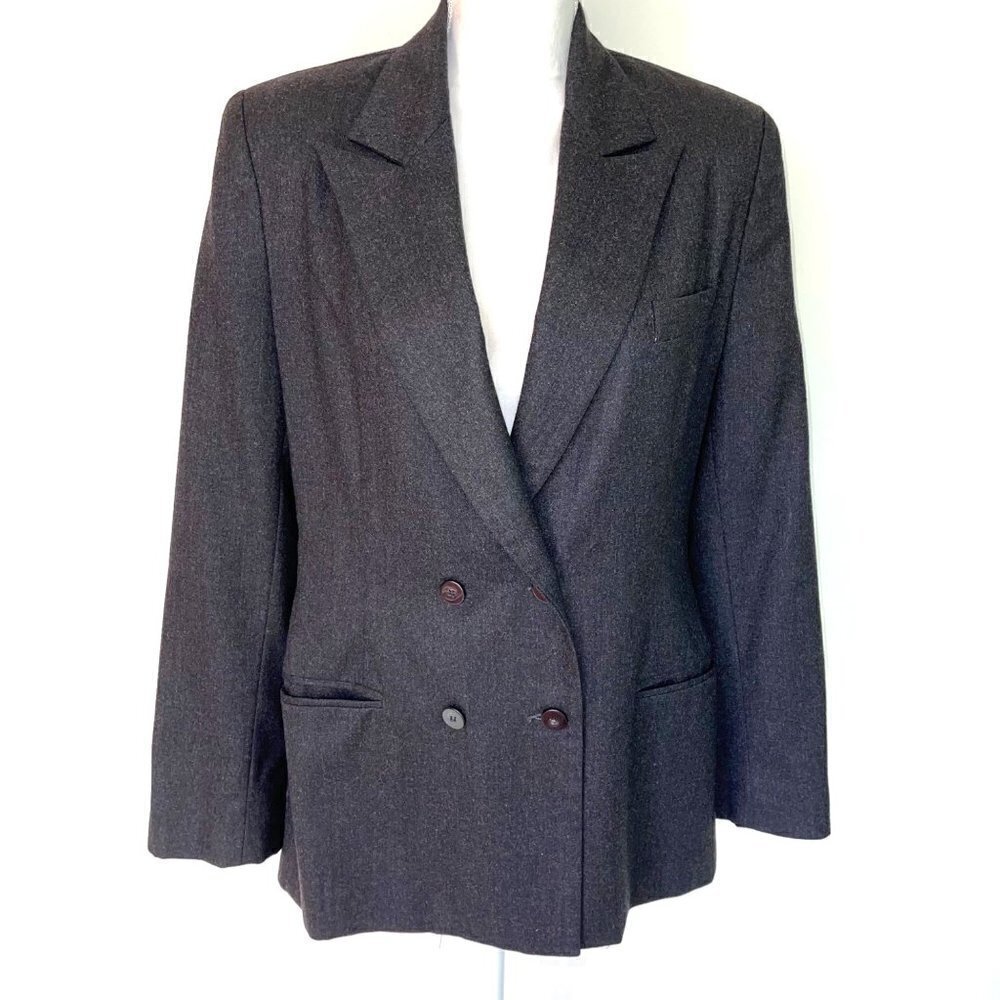 Iris Singer Collection Wool Blazer Size 8 Womens Double Breasted Made In USA